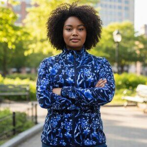 Bylyse - Deep Blue Floral Yoga Jacket -XS (6-8) - China